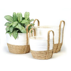 White & Natural Lined Basket