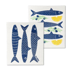 The Amazing Swedish Dishcloth Fish & Lemons. Set of 2