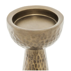 Makira Hammered Antique Brass Pillar 10.5"H