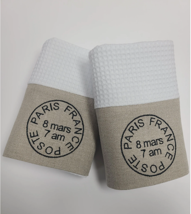 Paris Post Mark Spa Waffle Hand Towel