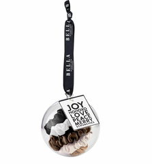 Joy Satin Scrunchies Ornament Ball