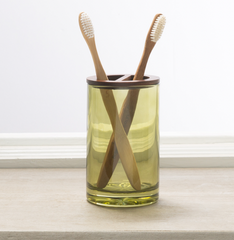 Vaso Glass Toothbrush Holder Green