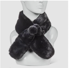 Vogue Faux Fur Pull Through Pompom Scarf