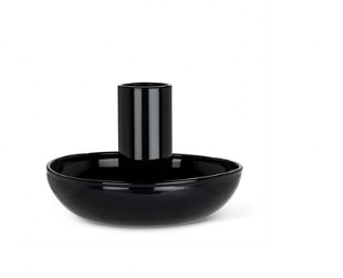 Small Pipe Taper Candle Holder Black 2"H