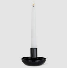 Small Pipe Taper Candle Holder Black 2"H