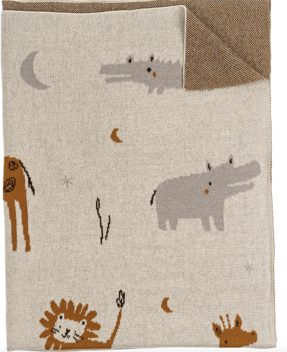 Cotton Knit Baby Blanket Safari