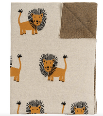 Cotton Knit Baby Blanket Lion's Roar