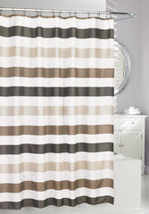 CABANA SHOWER CURTAIN FABRIC WHT/GRY/TAUPE 180 X 180cm 95-100 GSM