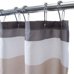 CABANA SHOWER CURTAIN FABRIC WHT/GRY/TAUPE 180 X 180cm 95-100 GSM