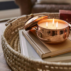 Thymes Simmered Cider Copper Pot 3 Wick Statement Candle