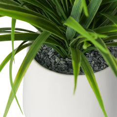 Grass Modern Potted Faux Plant - Dark Green