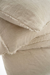 Lina Linen Duvet Cover Set With Shams Driftwood