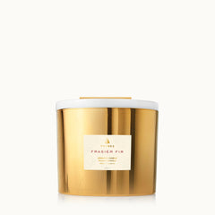 Thymes Frasier Fir Gilded 3 Wick Aromatic Poured Candle 17oz