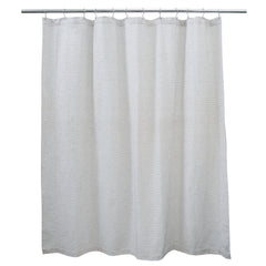 Honeycomb Shower Curtain White/Dark Grey Cotton 350GSM