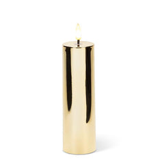 Miralite Metallic Flameless LED Candle Gold 2"D x 6"H