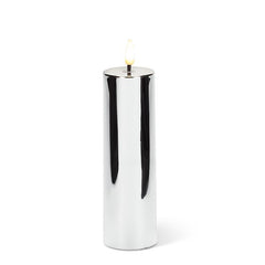 Miralite Metallic Flameless LED Candle Silver 2"x8"