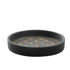 Scanda Soap Dish Charcoal Satin Gold Resin