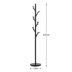 Branch Black Metal Standing Coat Rack