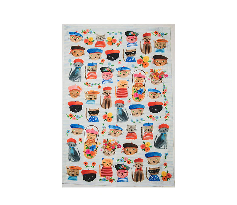 Ooh La La Fancy Cats Tea Towel