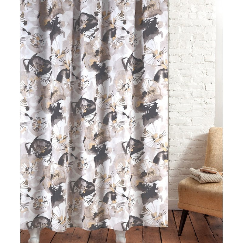Pizzazz Charcoal Shower Curtain 72"x72"